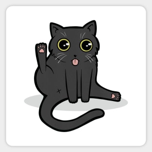 Funny Black Cat Licking Butt Sticker